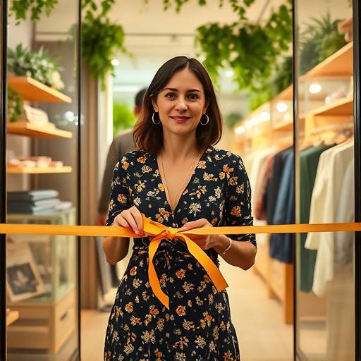 Marion Cotillard coupant le ruban lors de l'inauguration de sa boutique de mode éco-responsable à Paris.