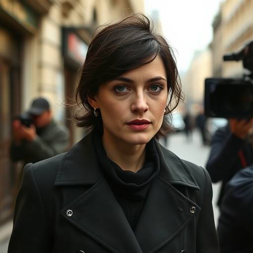 Marion Cotillard sur le plateau de son nouveau film à Paris.