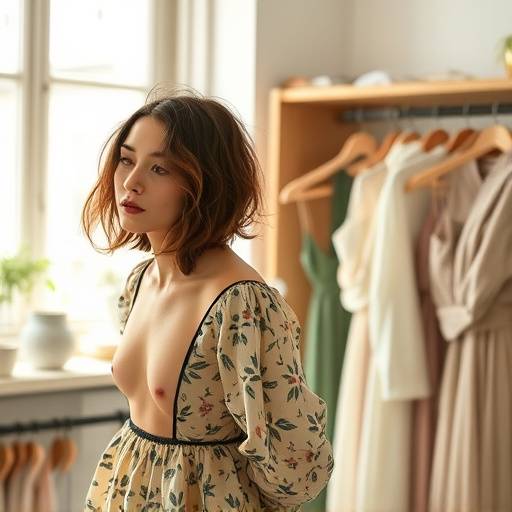 Un designer travaillant sur une collection de mode éco-responsable dans son atelier à Paris.